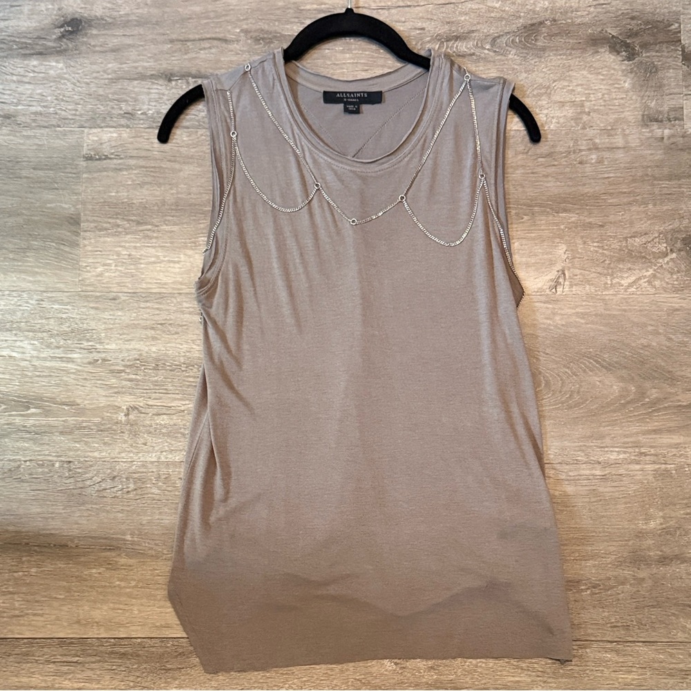 All Saints tank with Chain Detail